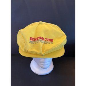 GENERAL TIRE MOTORSPORTS SNAP BACK YELLOW RACING NEWSBOY HAT-PREOWNED